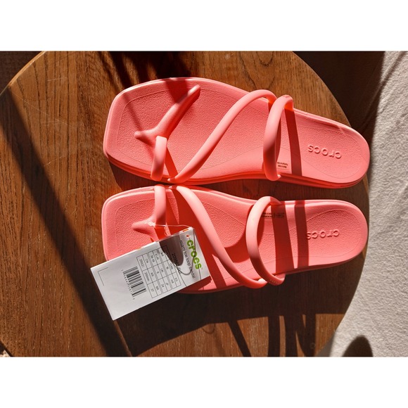 CROCS Shoes - Crocs Miami toe loop sandals hot pink size 8 flip flop